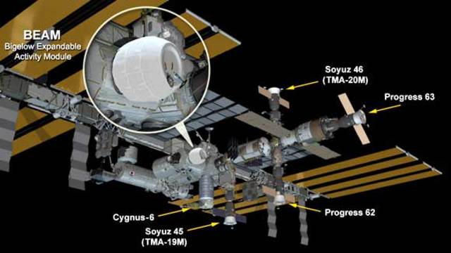 우주정거장에서 우주팽창 모듈 BEAM이 장착된 부위. NASA 제공