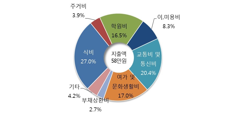 청년 월평균 지출상태