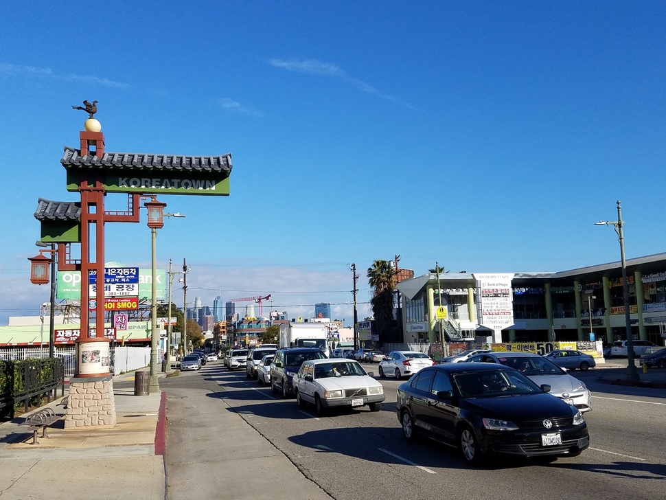 지난 4일 미국 로스앤젤레스 코리아타운 모습