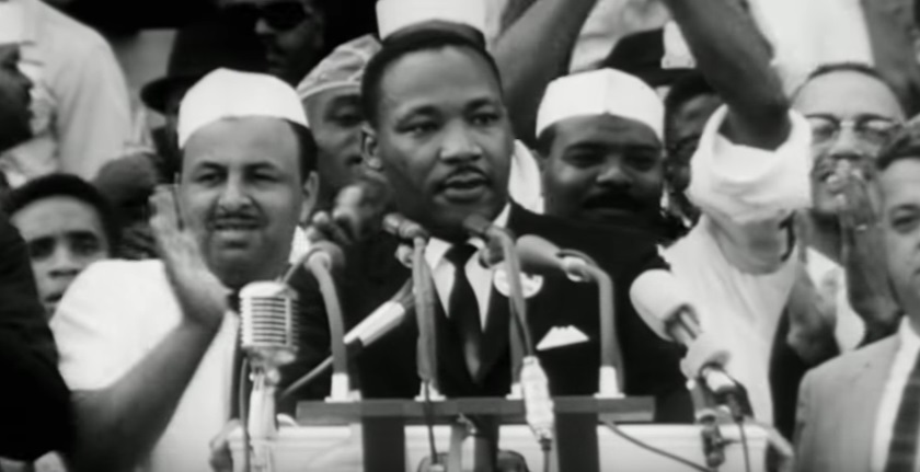 1960년대 미국의 흑인 인권동가 마틴 루터 킹 목사. 유튜브 갈무리