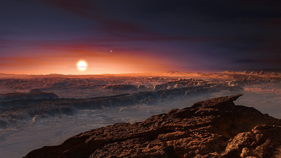 지구에서 가장 가까운 생명체 거주 가능 외계 행성 ‘프록시마 켄타우리 b’의 상상도. 미국 항공우주국(NASA) 제공.