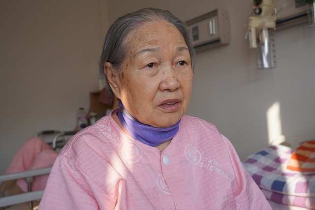 광주 한 요양병원에 입원중인 김재림 할머니. 근로정신대할머니와 함께 하는 시민모임 제공