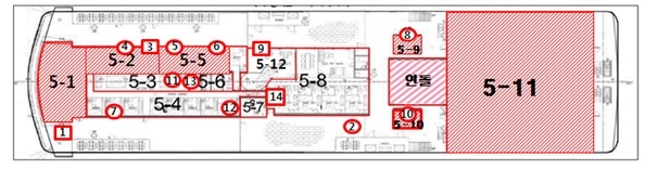 세월호 5층 수색 구역도