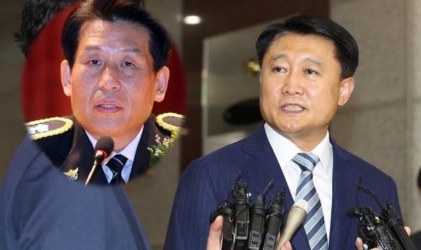 이철성 경찰청장(오른쪽)과 강인철 중앙경찰학교장.