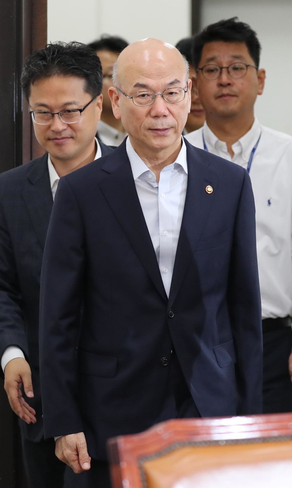 이효성 방송통신위원장이 지난 8월11일 오전 국회 당대표실로 더불어민주당 추미애 대표을 예방하고 있다. 강창광 기자 chang@hani.co.kr