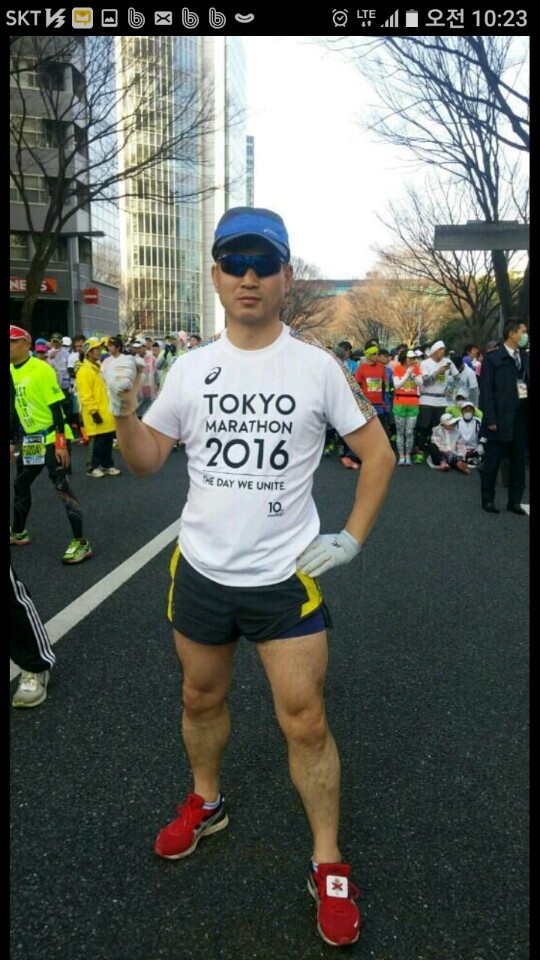 지난해 2월 일본 도쿄마라톤에 출전한 전두환씨. 전두환씨 제공