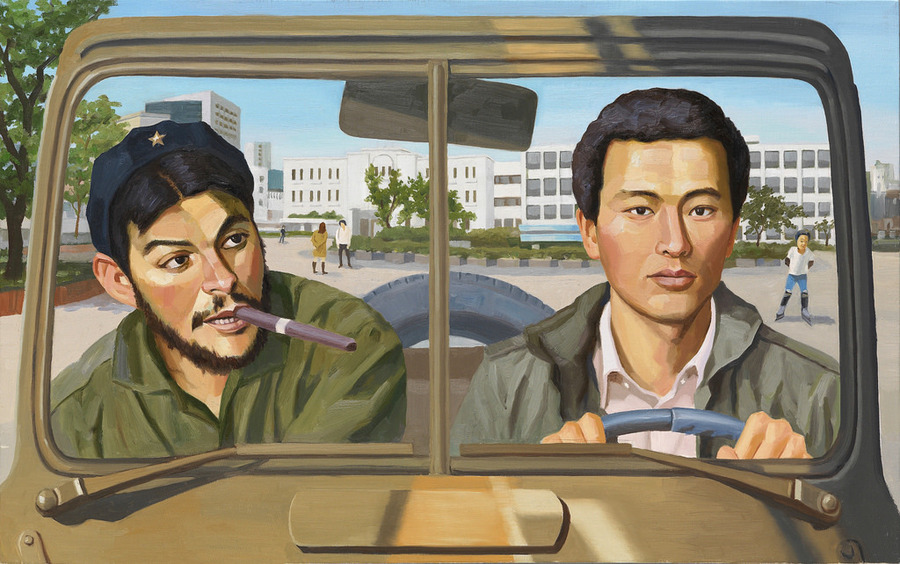 `동행: 윤상원과 체 게바라'(2017) 5월항쟁 때 전사한 아름다운 시민군 리더 윤상원(1950~1980)과 아르헨티나 출신의 혁명가 체 게바라(1928~1967)의 동행 작품.
