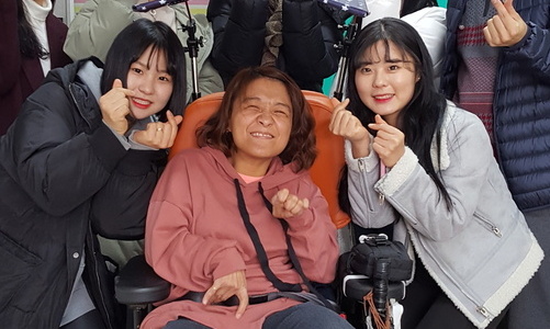 장애학생 전동휠체어 전용 가림막 제작