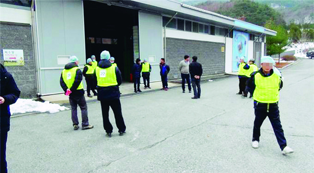 2015년 12월5일 저성과자로 선정된 마사회 직원들이 전북 장수목장에서 등에 번호표를 붙이고 말똥 치우기, 볏짚 나르기 등의 교육을 받았다. 마사회 직원 제공