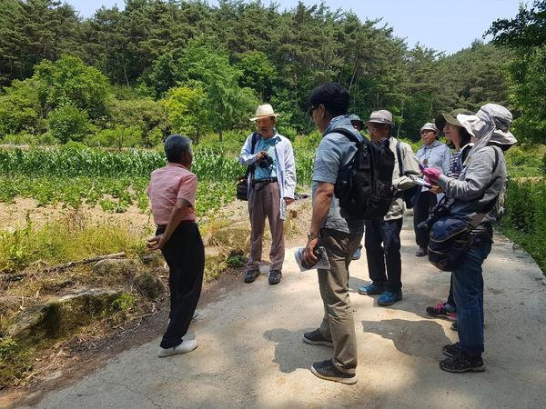 천득염 교수가 전남대 건축학부 제자들과 함께 담양 소쇄원의 원래 구역인 옹정봉, 한벽산 등 주변 일대를 둘러보고 있다. 사진 소쇄원 종가 제공