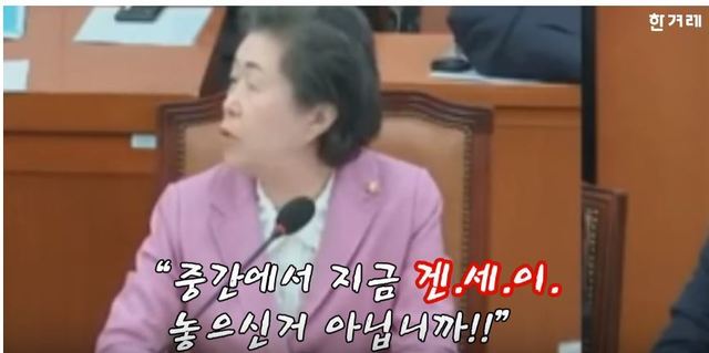 27일 국회 교육문화체육관광위원회 회의 당시 유성엽 위원장에 따지는 이은재 자유한국당 의원.