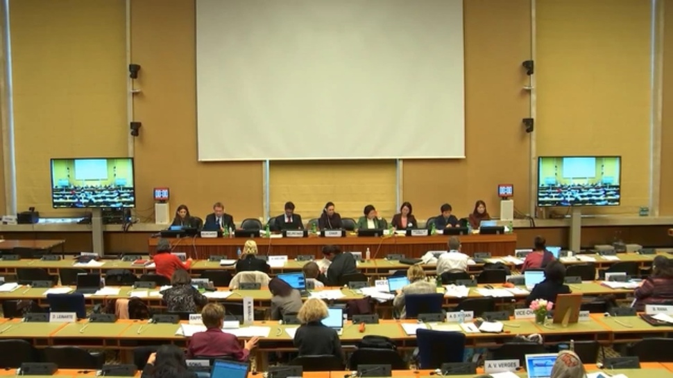 유엔 여성차별철폐위원회(CEDAW) 회의에 참석한 한국대표단.      유엔 누리집 갈무리