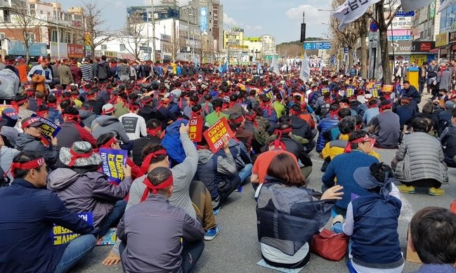 금호타이어 노조 “해외 매각 반대” 총파업 