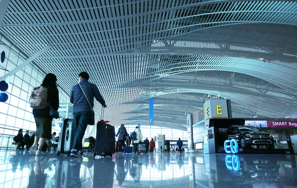 인천국제공항 제2여객터미널 3층 출국장. 박미향 기자