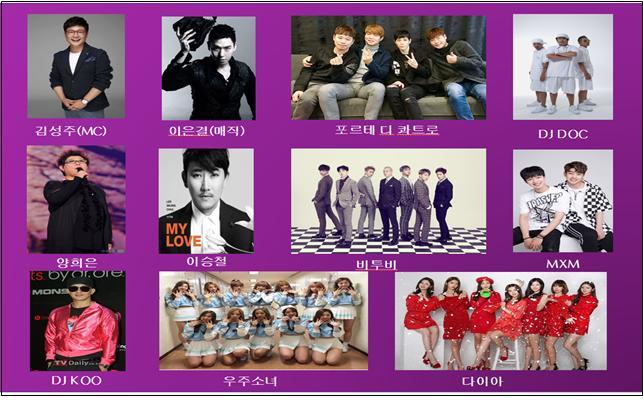 2018평창겨울올림픽·패럴림픽 성공 개최를 축하하는 국민감사 대축제가 7일 오후 4시 강원도 춘천시 춘천역 앞에서 열린다. 사진은 본행사 출연진 모습. 강원도청 제공
