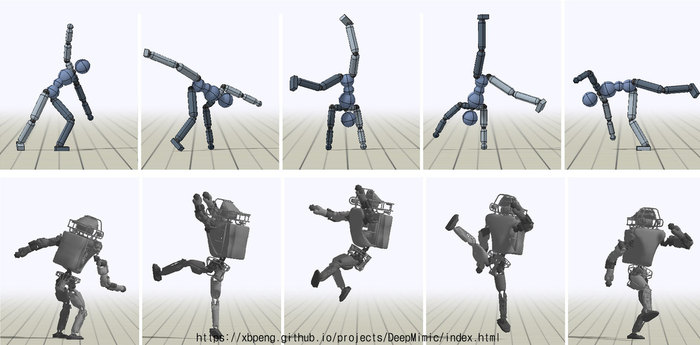 애니메이션 알고리즘 ‘딥미믹’이 구현하는 동작 장면. 출처: 미국 캘리포니아대학교(버클리)