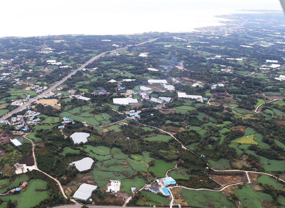 제주 제2공항 에정지로 발표된 서귀포시 성산읍 일대.