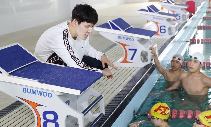 자카르타 휘젓기 전 박태환의 ‘준비운동’