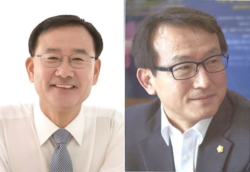 대구 기초의회 첫 민주당 의장에 도전하는 김희섭 수성구의원(왼쪽)과 유병철 북구의원