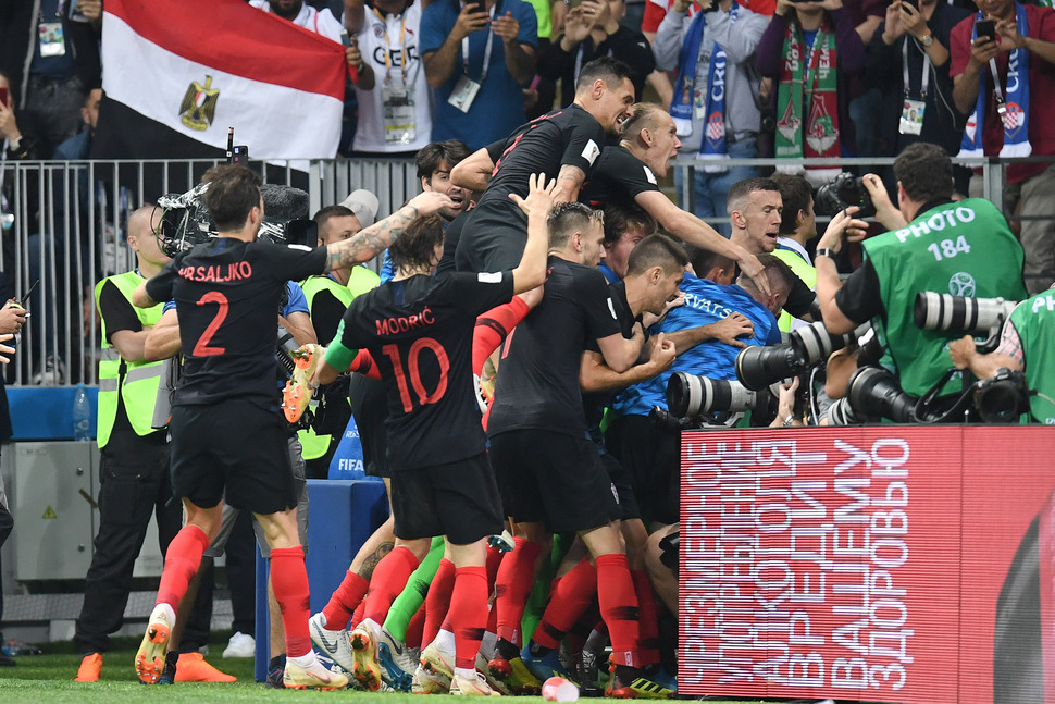  Mario Manjukić and Croatian players at the 12th 2018 World Cup (World Cup) 2018 FIFA World Cup ™ at Rusutsu Stadium in Moscow. Moscow / Penta Press News 