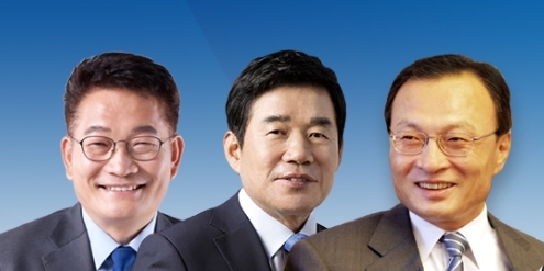 왼쪽부터 송영길, 김진표, 이해찬 후보.
