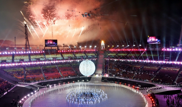 2018 평창올림픽 개막식의 한 장면. 한겨레 자료사진