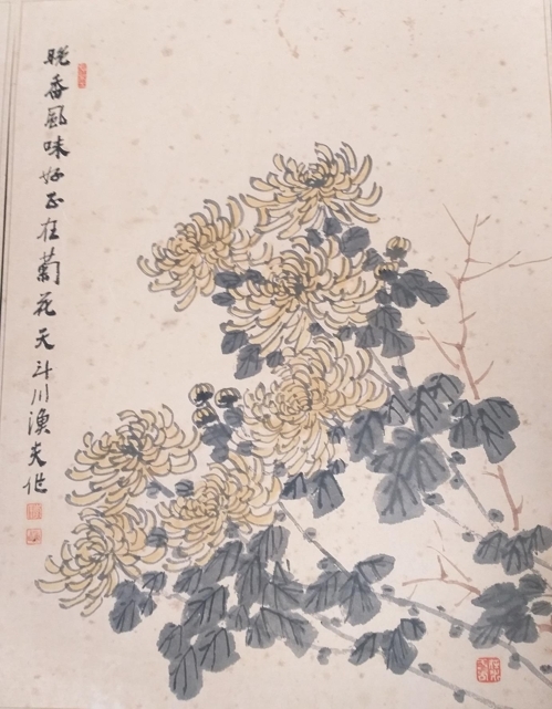 수장가 이병직이 그린 <국화>. 그가 살았던 옛 오진암 건물(현재 이름은 무계원)에 전시될 기증작품들 가운데 하나다.