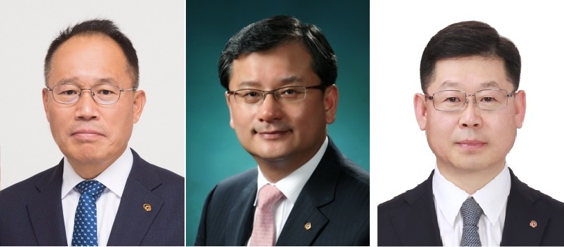 한화그룹이 12일 발표한 계열사 새 사장 내정자들. 왼쪽부터 옥경석 한화 화약·방산 통합부문 대표이사 내정자, 여승주 한화생명 각자 대표이사 내정자, 이구영 한화케미칼 부사장. 한화그룹 제공