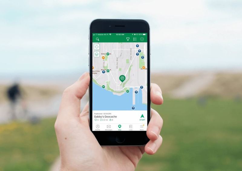 지오캐싱 앱 화면. 그라운드스픽(Groudspeak Inc.) 제공