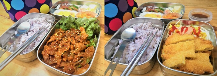가야산 등산객을 위한 도시락 배달 서비스 ‘내 도시락을 부탁해’에서 제공할 제육볶음(왼쪽)과 돈가스 도시락. 가야산국립공원사무소 제공