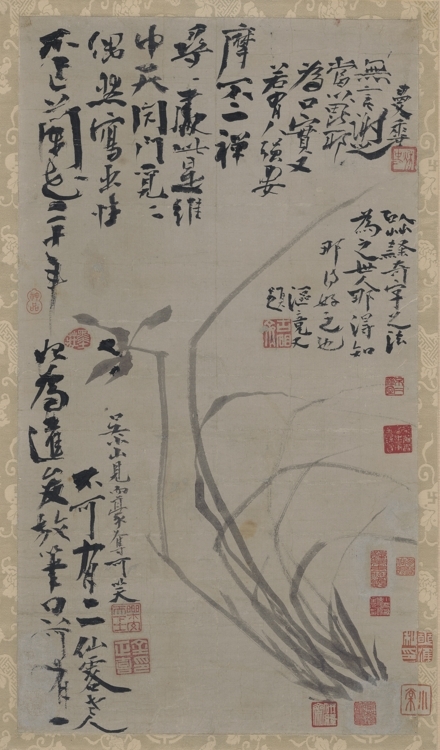 추사 김정희의 명작 <불이선란도>. 손세기·손창근 컬렉션을 대표하는 조선 문인화의 걸작이다.