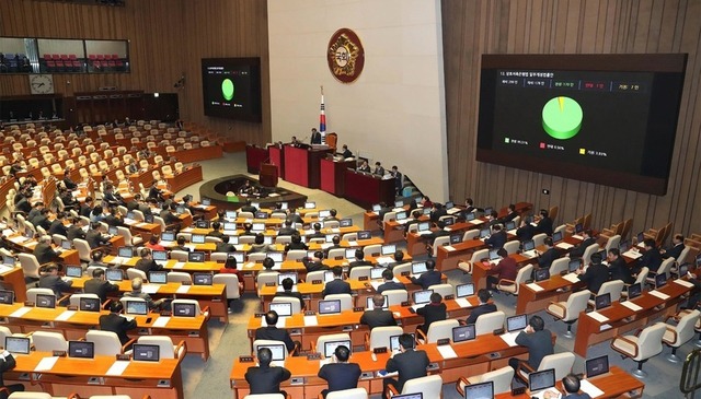 7일 밤 문희상 국회의장 주재로 본회의가 열리고 있다.