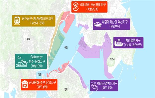 부산항 북항 통합개발 조감도. 해양수산부 제공 (* 누르면 크게 볼 수 있습니다.)