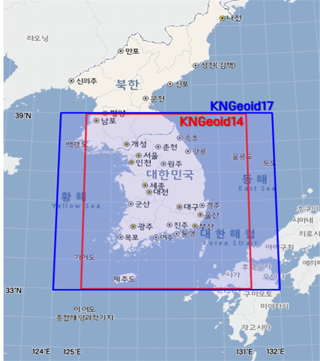 새 지오이드 모델(KNGeoid17) 구축으로 서비스 적용 범위가 확장돼 독도까지 위치정보시스템을 기반으로 한 고도를 측정할 수 있게 됐다. 국토교통부 제공