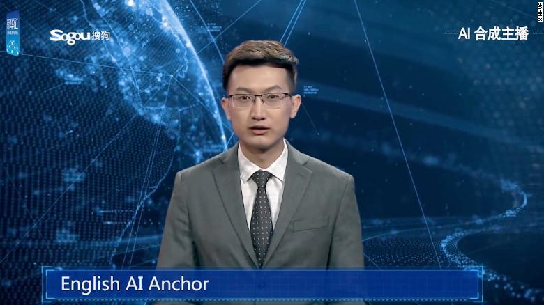 중국 이 2018년 11월 세계인터넷대회에서 선보인 세계 최초의 인공지능 아나운서. 유튜브 갈무리