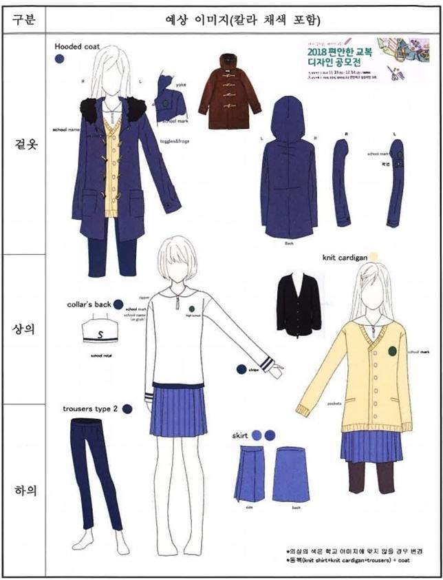 ‘내가 입고 싶은 편안한 교복 디자인’ 공모전에서 학생 부문 최우수작. 서울시교육청 제공.