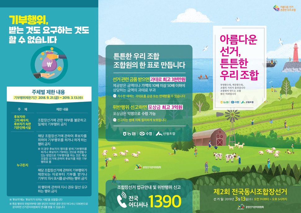 제2회 전국동시조합장선거 홍보 리플릿. 중앙선관위 제공