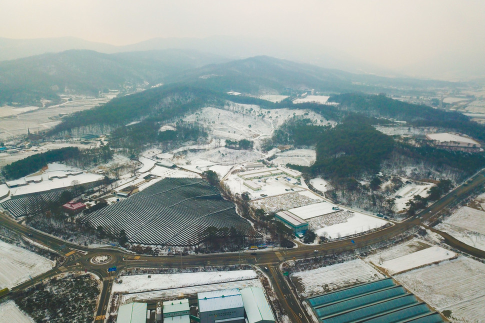 에스케이하이닉스 반도체 클러스터가 들어설 경기 용인시 처인구 원삼면 일대 모습. 용인시 제공