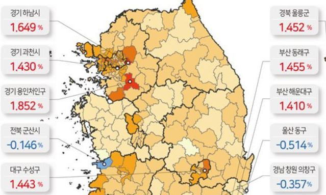 용인 처인-하남-나주 등 1분기 땅값 상승 최고 