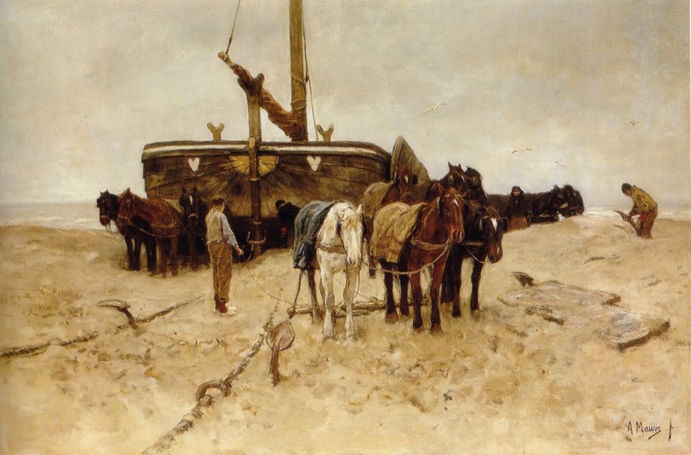 해변의 어선(Fishing boat on the beach)(1882), 안톤 모브(Anthonij [Anton] Rudolf Mauve, 1838~1888)