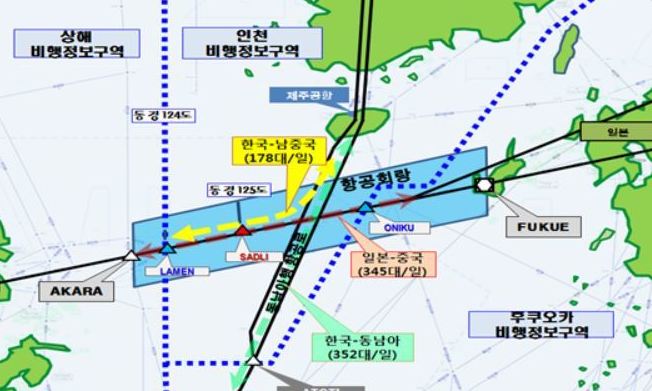 중·일 관제권 행사하는 ‘제주남단 항공회랑’ 안전관리 협의 중   