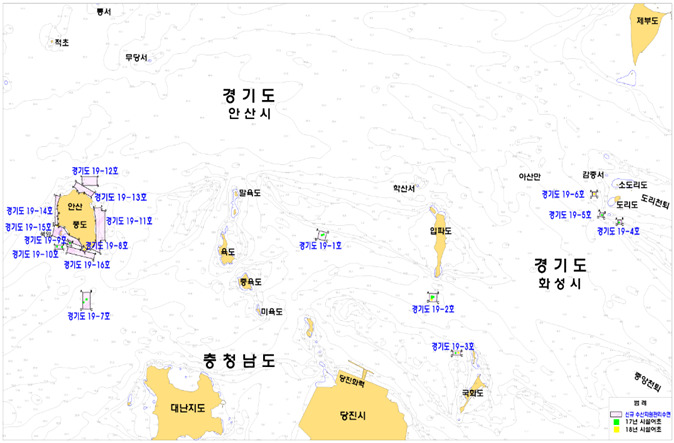 경기도는 안산 풍도 연안 해역 등 16곳을 앞으로 5년간 어업활동이 제한되는 수산자원관리수면으로 지정 고시했다. 경기도 제공