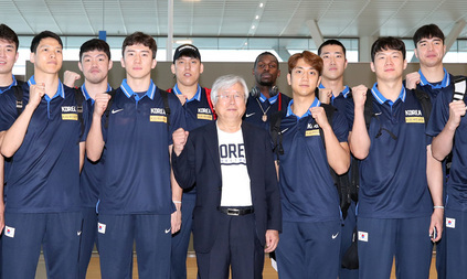 한국 남자농구대표팀, 중국 월드컵 위해 출국
