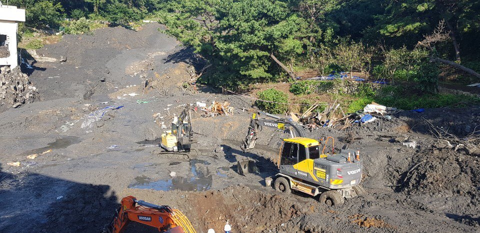 부산 사하구 구평동 산사태 사고현장 부산지방경찰청 제공