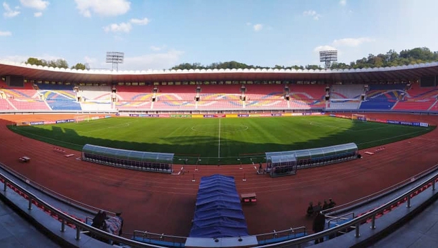 이날 경기가 열리기 30분 전 김일성경기장 모습. 대한축구협회 제공