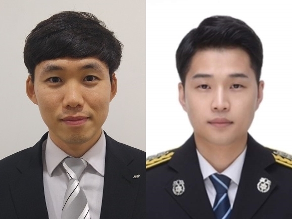 최영균 소방장과 조민준 소방교(왼쪽부터)