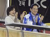 [포토] 잠실야구장에 간 홍라희·이재용 모자