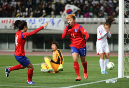 정설빈 선제골 한국, 북한에 1-1 무승부