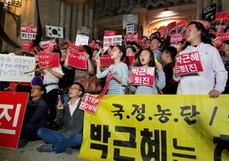 미국 LA 동포들도 총영사관 앞에서 박근혜 퇴진 요구 집회