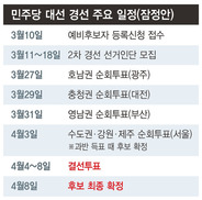 민주당 4월3일 대선후보 선출…결선투표 땐 8일